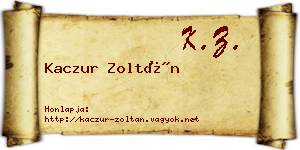 Kaczur Zoltán névjegykártya