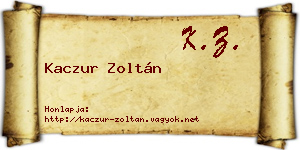 Kaczur Zoltán névjegykártya