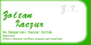 zoltan kaczur business card
